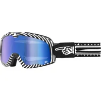 100% 100 Barstow Death Spray Motorradbrille - Schwarz/Weiß Blau-Verspiegelt