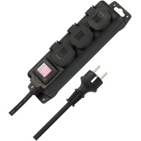 Brennenstuhl 1159950013 Outdoor Steckdosenleiste mit Schalter, Schwarz