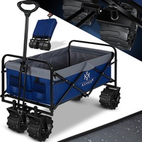 Kesser KESSER® Bollerwagen faltbar Breite Reifen Handwagen Transportkarre blau|grau