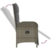 VidaXL 7-tlg. Garten-Essgruppe mit Kissen Grau Poly Rattan