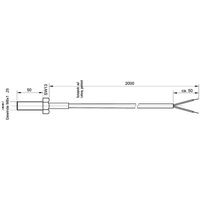 Enda Temperatursensor K4-PT100-M8x50-2M Fühler-Typ Pt100 Messbereich Temperatur-50 bis 400
