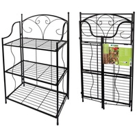 WINDHAGER Pflanzenregal 3-stufig, 58x31x100cm, Schwarz