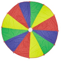 Relaxdays Schwungtuch Ø 6 m, 12 Griffe, Schwingtuch, Regenbogen