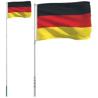 VidaXL Flagge Deutschlands mit Mast 5,55 m Aluminium