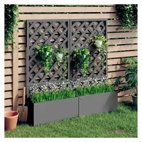 VidaXL Blumenkästen mit Rankgittern 2 Stk Grau 65x33x135 cm