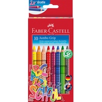 Faber-Castell Jumbo Grip mit grau Buntstift sortiert, 10er-Set (280922)