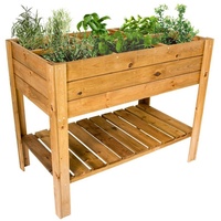 NATIV Hochbeet aus Holz mit Ablage, Pflanzkasten 110 x
