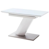 MCA Furniture Galina Säulenausziehtisch Edelstahl/Holzwerkstoff | Silber
