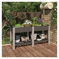 VidaXL Garten-Hochbeet mit Ablage Grau 150x50x75 cm WPC