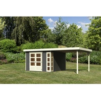 Karibu Gartenhaus Kerko 6 inkl. 240cm Schleppdach und Rückwand