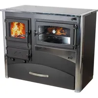 ABC-Design Kaminofen mit Backfach und Herdplatte mit Glaskeramik ABC