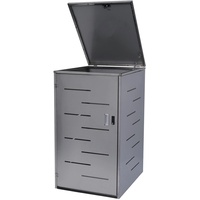 MCW 1er-/2er-Mülltonnenverkleidung MCW-E83, Mülltonnenbox, erweiterbar 116x71x98cm Edelstahl 35kg
