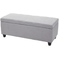 MCW Aufbewahrungs-Truhe Kriens, Stoff/Textil, 45x114x45cm hellgrau
