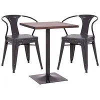 MCW Set Bistrotisch 2x Esszimmerstuhl MCW-H10d, Stuhl Tisch Küchenstuhl