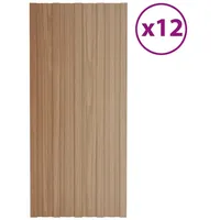 VidaXL Dachpaneele 12 Stk. Verzinkter Stahl Holzoptik Hell 100x45
