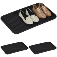 Relaxdays Schuhabtropfschale XL, 3er Set, Unterlage für nasse Schuhe,