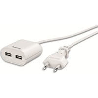 Hama USB-Netzteil mit Kabel 2.4A 2x USB 1.9m weiß