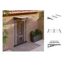 VidaXL Türvordach Grau und Transparent 152,5x90 cm Polycarbonat