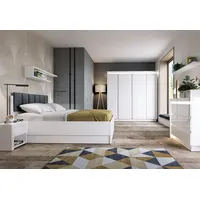 Lomadox Schlafzimmer Komplett Set, 7-teilig, mit 140cm Bett, 2