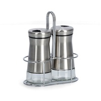 Zeller 19631 Salz-/Pfefferstreuer-Set, 3-tlg., Glas/Edelstahl