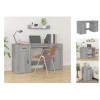 VidaXL Schreibtisch mit Stauraum Grau Sonoma Holzwerkstoff