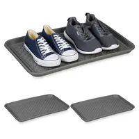 Relaxdays Schuhabtropfschale XL, 3er Set, Unterlage für nasse Schuhe,