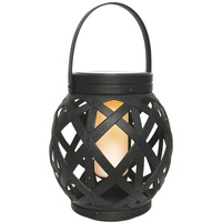MARELIDA LED Solar Laterne Flammeneffekt Dekolaterne flackernd H: 16cm