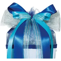 ROTH LED-Schultütenschleife Blue Star, fertig gebunden in Blau |