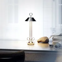 Sigor Akku-Tischleuchte Nudiderot, chrom, Alu, IP54, dimmbar