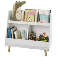 SoBuy Kinderregal mit 5 Fächern Bücherregal Aufbewahrungsregal Weiß KMB19-W