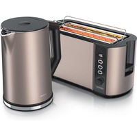 Arendo Frühstücks-Set, Wasserkocher 1,5l, Langschlitz Toaster für 4 Scheiben,