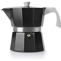 Ibili Evva Black, 12 Tassen, 600 ml, Aluminiumdruckguss, für