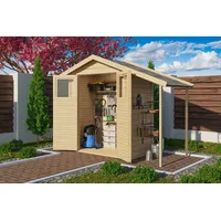 Karibu Gerätehaus Dana inkl. Schleppdach - 14mm-180 x 93cm-