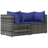 VidaXL Garten-Ecksofa 2-tlg. grau