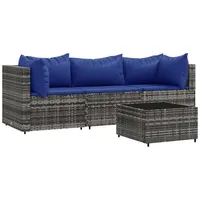 VidaXL Garten-Lounge-Set 4-tlg. grau