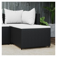 VidaXL Gartenhocker mit Kissen Schwarz Poly Rattan