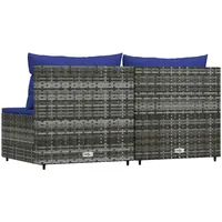 VidaXL Garten-Mittelsofas 2-tlg. grau
