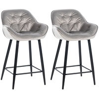 CLP 2er Set Barhocker Gibson grau/Samt