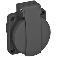 OBO Bettermann Klappdeckelsteckdose 0° Schwarz