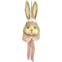 I.GE.A. Bast-Hasenkopf Hase Osterhase Deko Ostern Osterdeko Türdeko Wanddeko