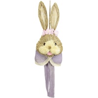 I.GE.A. Bast-Hasenkopf Hase Osterhase Deko Ostern Osterdeko Türdeko Wanddeko