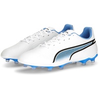 Puma King Match FG/AG Fußballschuhe 01 white/black/blue glimmer/ultra orange