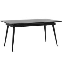 Beliani Esstisch Schwarz MDF-Platte für 6 Personen 160x90 ausziehbar