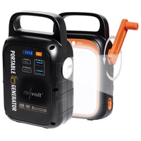 Revolt Kurbel-Dynamo-Powerstation (22,5 Ah) mit 28-Watt-Solarpanel