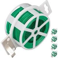 Relaxdays 5er Pack Gartendraht 50m, kunststoffummantelter Bindedraht, für Pflanzen,