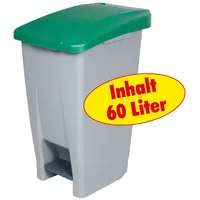 BRB-Lagertechnik BRB Tretabfalleimer mit Rollen, Inhalt 60 Liter, HxBxT