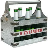 DanDiBo Ambiente Bierträger Metall mit Öffner Flaschenträger 6 Zylinder