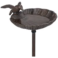 Relaxdays Vogeltränke zum Stecken, Wasserschale mit Vogel, frostsicher, Gartenstecker,