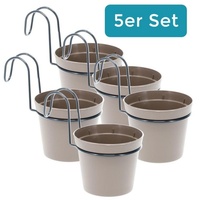 GarPet 5 x Hängetopf Blumentopf Pflanztopf Set mit Halterung