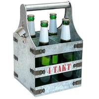 DanDiBo Ambiente Bierträger Metall mit Öffner Flaschenträger 4 Takt